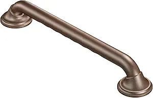 Moen R8712D3GOWB Bathroom Safety 12-Inch Designer Bathroom Grab Bar with Curled Grip, Old World Bronze