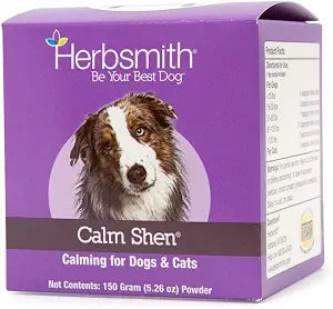 Herbsmith Calm Shen  Herbal Blend for Dogs & Cats  Natural Anxiety Remedy for Dogs & Cats  Feline and Canine Calming Supplement  150g Powder