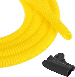 MECCANIXITY 1/4" 20ft Split Wire Loom Tubing w/Installation Tool Yellow