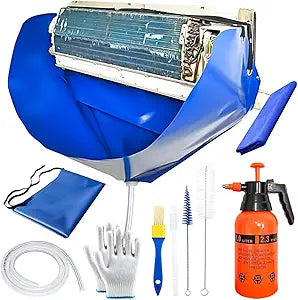 Ac Cleaning Bag with Wall Protection Cloth, 13Pcs Mini Split Cleaning Kit, Ac Cleaning Kit, Air Conditioner Cleaning Kit, Split Ac Unit Cleaning Kit, Mini Split Air Conditioner Cleaning Bag