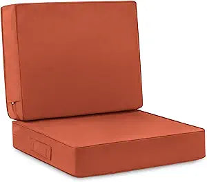 Favoyard Deep Seat Patio Cushion Set 19 x 19 Inch Waterproof Outdoor Chair Cushions for Patio Furniture with Fade Resistant and Removable Cover with Handle & Adjustable Straps for Patio, Yard, Garden