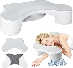 Wattne Side Sleeper Pillows with Arm Holes- Memory Foam Shoulder Pillow for Side Sleepers Neck Support & Rotator Cuff Pain Relief, 2PCS Pillowcase, Ergonomic Knee, Leg, Arm Pillow for Adults (Grey)
