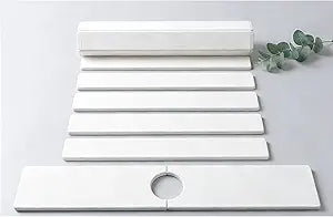 White Stone Drying Mat for Kitchen Counter, Quick-drying Kitchen Countertop Protective Mat, Includes 1 Dish Mat & 1 Faucet Mat (24*15)
