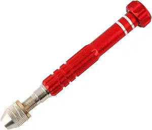 Larcele Pin Vise Drill, 3 Jaw Chuck Capacity 0" to 1/8" SDZKQ-02 (Red)