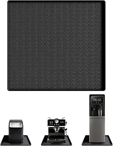 Humidifier Drip Mat -19.7''x19.7''x0.59'' Silicone Dehumidifier Mat, Waterproof Humidifier Tray with Raised Edges, Ideal for Ice Maker,Portable Air Conditioner,Water Cooler,Coffee Machine-Black