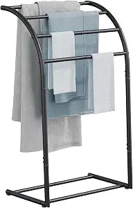 YINMIT Free Standing Towel Rack, Pool Towel Rack Outdoor, 4 Tier Towel Racks for Bathroom, Metal Blanket Rack, Blanket Display and Towel Drying Rack