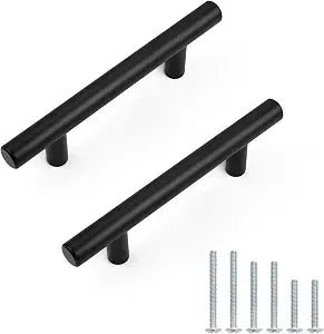 Probrico Black Cabinet Handles & Pulls 3" Hole Centers Round 30 Pack