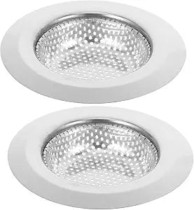 2 Pack Stainless Steel Sink Drain Strainer, 4.52 Inch Kitchen and Bathroom Filter Basket with Hair Catcher for Food Debris, Shower Bathtub Stopper