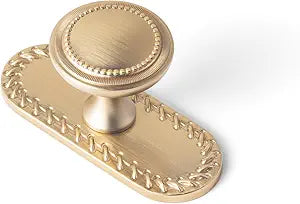 Goo-Ki 6 Pack Champagne Brozne Cabinet Knob with Backplate Spacer,066UBR-G016-D