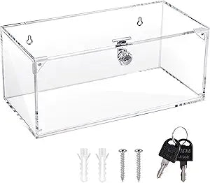 Fridge Medicine Lock Box with Keys, 5mm Thick Acrylic Lockable Medicine Box for Refrigerator Wall Mount Clear Medicine Insulin Storage Box