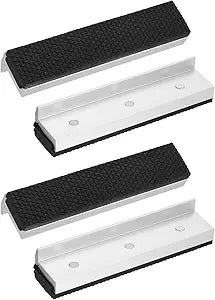 HARFINGTON 2 Set Vise Jaw Pads 5" Aluminum Magnetic Vise Soft Jaws Standard Anti-Scratches Vice Covers Tools for DIY Making Woodworking Clamping Plumbing, Silver/Black
