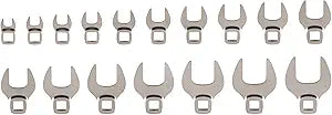 TEKTON 3/8 Inch Drive Crowfoot Wrench Set, 17-Piece (8-24 mm) | WCF93202 | Made in USA