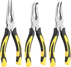 3pcs 8inch Reach Needle Nose Pliers Set for Narrow Spaces