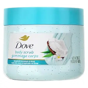 Dove Body Scrub Skin Renewing Exfoliator, Coconut & Lime, 15 oz