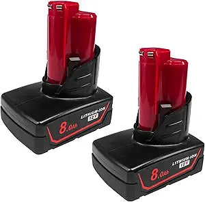 2Pack 8000mAh 12V Battery Replacement for Milwaukee M12 Battery Compatible with 12 Volt M12 Cordless Power Tools 48-11-2401 48-11-2402 48-11-2460 48-59-2401