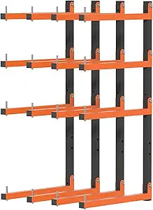 Lumber Storage Rack,Upgrade Folding Lumber Rack Wall Mount, Heavy Duty Metal 8 Level 32 Inch Wood Storage Rack for Garage Storage Organization
