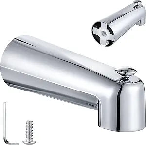 Enhon 7'' Slip on Tub Spout with Diverter Compatible with Moen 3839/Moen 3853 Bathtub Diverter Spout Fits 1/2" Copper Water Tube(5/8" Diameter) 5/32" Hex Wrench(Classic,Polished Chrome,1 Pack)
