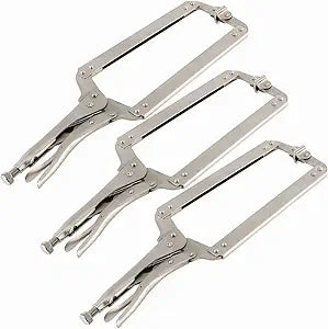 3PCS 18 Inches C-clamp Locking Pliers with Swivel Pads, Locking Clamp Pliers, Welding Clamps for Wood Working and Welding