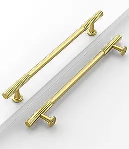 10 Pack 7-1/2''(192mm) Brushed Gold Cabinet Pulls Kitchen Cabinet Handles Gold Drawer Pulls Cupboard Hardware for Cabinets CK0083
