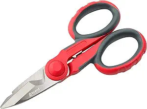 Ascend Tools Multipurpose Electrician's Shears 5-1/2 inch - High Carbon Steel Serrated Blade, Cut/Strip Electrical Wire, Wire Cutting Notch, Crimp Terminals, Clean/file Electrical Boxes