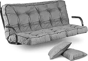 Outdoor Swing Cushions Waterproof, Thicken Porch Swing Cushion Replacement, 70 Inch Bench Seat Cushions for Garden Furniture Pad (Gray, 40X70 inch)