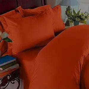 Elegant Comfort 4-Piece Ultra Soft Bed Sheet Set, Cal King, Rust/Orange