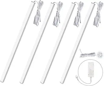 12" V-Shape Diffused LED Light Bars Kit,Aluminum Channel Lights with Touch Sensor for Under Cabinet,Gun Safe,Closet,Under Counter,Book Shelf,Display Showcase,3000K Warm White,4Pcak