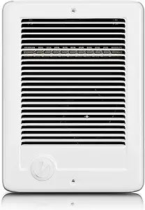 CSC152TW Electric Wall Heater with Thermostat (Part 67506) Γ 1500/1125W 240/208V 5120/3840 BTU, Dual-Power Recessed Heater with Quiet Fan, White for Medium/Large Spaces