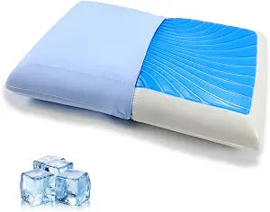 Cooling Bed Pillows for Sleeping, Gel Memory Foam Cooling Pillows for Hot Sleepers, Comfortable Fabric, Large, Soft Yet Supportive, White