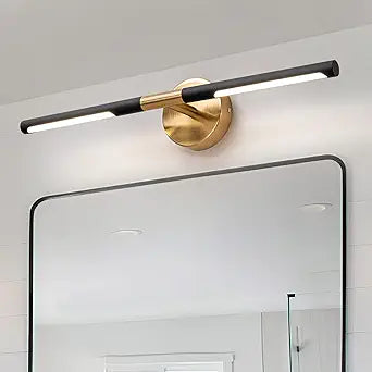Modern Bathroom Light Fixtures Over Mirror 24 Inch, 18W 360 Rotatable Dimmable 4000K Led Vanity Light Bar, Black and Gold Bathroom Vanity Lights Above Mirror