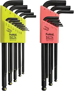 Bondhus 20499 Balldriver ProHold L-wrench Double Pack, 74937 (.050-3/8-Inch) & 74999 (1.5-10mm)