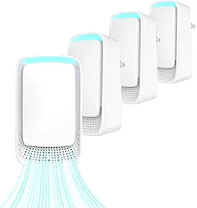 Plug-In Ion Air Purifier (4-Pack), Negative Ion Generator, Home Air Ionizer, Silent Filterless Portable Air Purifier, Odor, Pet Odor - White