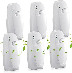 Automatic Air Freshener Spray Dispenser Home indoor Wall Mounted Automatic Spray Dispenser Air Freshener Spray, Commercial and Home Use, Bathroom, Hotel, Office and Public Area (White, 6 Pcs)