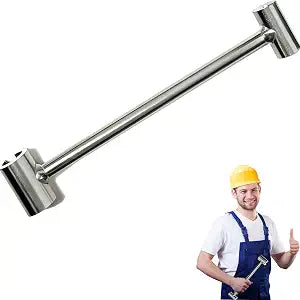 Door Hinge Gap Adjusting Wrench Tool, Upgraded Rolled Steel Door Hinges Adjustment Tool, 14-19mm Gap Adjusting Wrench, Rust-Proof Door Jamb Hinge Jig for Residential, Fire Doors, Light Sliver