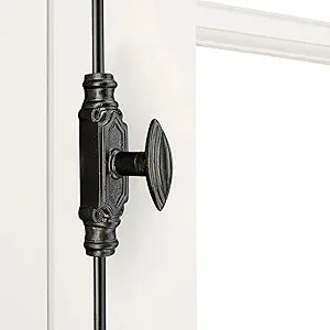 Iron Plain Door Cremone Bolt 9' Heavy-Duty Black Powder Coated Door Hardware for Renovation, Rustic & Farmhouse Dcor