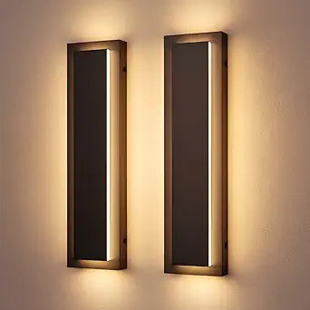 LED Wall Lights, Black Sconces Set of 2, Exterior Lighting Fixtures, Modern Wall Sconces, 3000K Warm White, Front Porch Light, Exterior Wall Light, Waterproof Wall Sconce Light for House, Patio