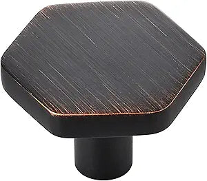 20 Pack Oil Rubbed Bronze Cabinet Knobs, Kitchen Cabinet Knobs Solid Cabinet Pulls for Kitchen Cabinet Drawers, Hexagon Dresser Knobs for Cabinet Hardware 1.1" Closet Door Knob