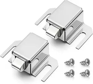 Jetec 2 Pack Silver Shower Door Latch Replacement, Stainless Steel