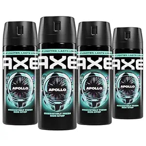 AXE Body Spray 4 Count Apollo 48 Hour All Over Fresh 2.9 oz