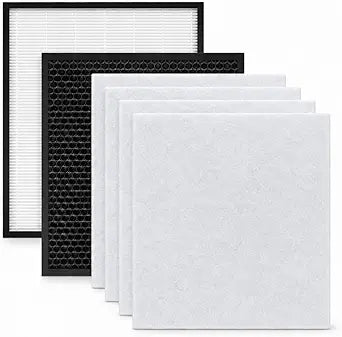 Nispira Pro AM3 AM4 AW1 AW2 AS1 AS2 Replacement Filter Compatible with Fellowes AeraMax Pro Air Purifiers, Array Wall Stand, 1 True HEPA, 1 Carbon 4 Pre Filters