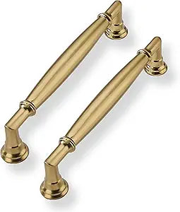 10 Pack 5 Inch(128mm) Champagne Bronze Cabinet Pulls Solid Heavy Duty Champagne Brass Cabinet Pulls Kitchen Cabinet Hardware for Cupboard Drawer Handles Dresser Pulls