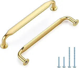 HOME EDIT 20 Pack 5 Inch Brushed Gold Cabinet Handles Solid Zinc Alloy Pulls for Kitchen, Bathroom, Dresser & Closet Cabinets Hardware