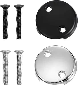 2 Pcs Bathtub Overflow Drain Cover, Two-Hole Tub Overflow Plate with Screws