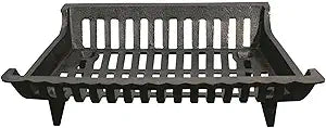 Panacea 18 Inch Cast Iron Fireplace Grate for Fireplace Log Carriers and Holders, Home Improvement, and Hearth Essentials, Black