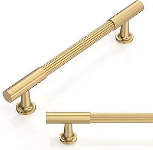 10 Pack Champagne Bronze Cabinet Pulls 5 Inch(128mm) Honey Bronze Kitchen Cabinet Handles Solid Heavy Duty Drawer Pulls