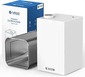 Stainless Steel Humidifier, Cool Mist Humidifiers with Only 3 Parts Easy to Clean, Top Fill Humidifier with 1-9H Timer, 30dB Whisper-Quiet, Filterless for Bedroom Large Baby Room Office