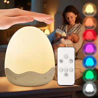 COOLNIGHT Egg Light for Nursery,10 Colors&Stepless Dimming Baby Night Light