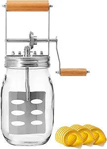 Premium Butter Churner  Makes Fresh Homemade Butter in 10 Minutes | 32oz Glass Jar with Stainless Steel Paddle | Hand Crank Butter Maker | Easy to Use & Clean | Perfect for Family Kitchen Fun