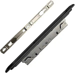12" Sliding Patio Door Mortise Lock Replacement with Keeper and Screws  Multipoint Mortise Lock for Sliding Glass Door Repair, Fix Broken Lock, Durable Security Hardware Replacement Kit  Black