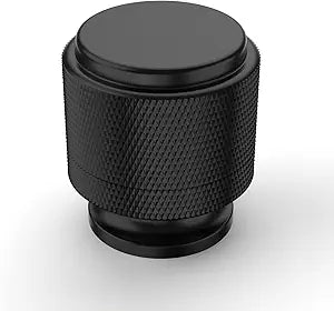 Asidrama 30 Pack Matte Black Kitchen Cabinet Knobs - Knurled Dresser Drawer Cabinet Hardware Zinc Knobs for Dresser Drawers